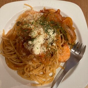 ぷりぷり海老の濃厚トマトクリームスパゲッティ☆